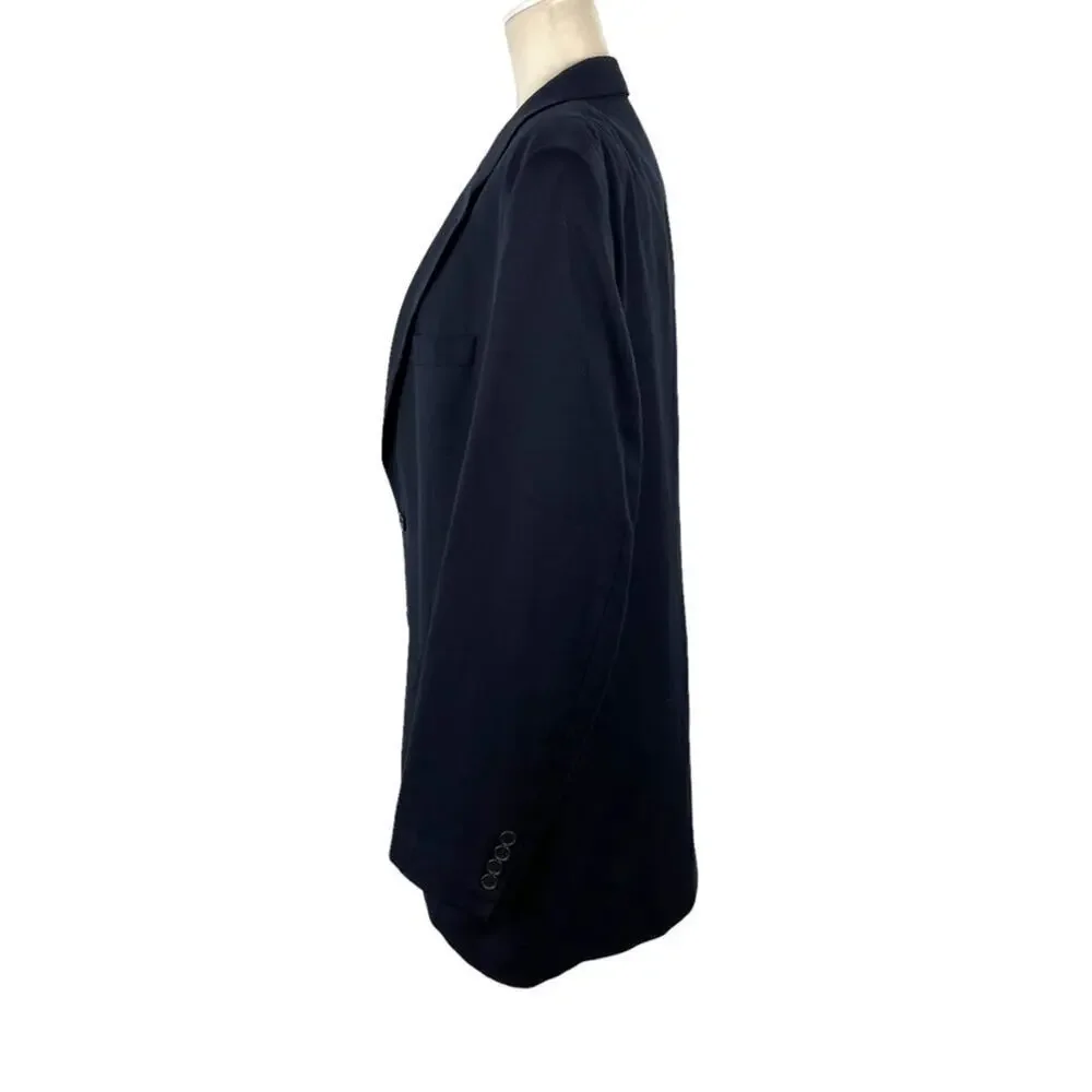 Ralph Lauren Navy Men's 42L Single Breasted Two Button 100% Wool Suit Jacket